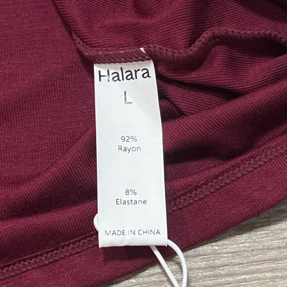NWT Halara Softlyzero Long Sleeve Henley Top Size Large Red Maroon Scoop U Neck - Picture 7 of 10